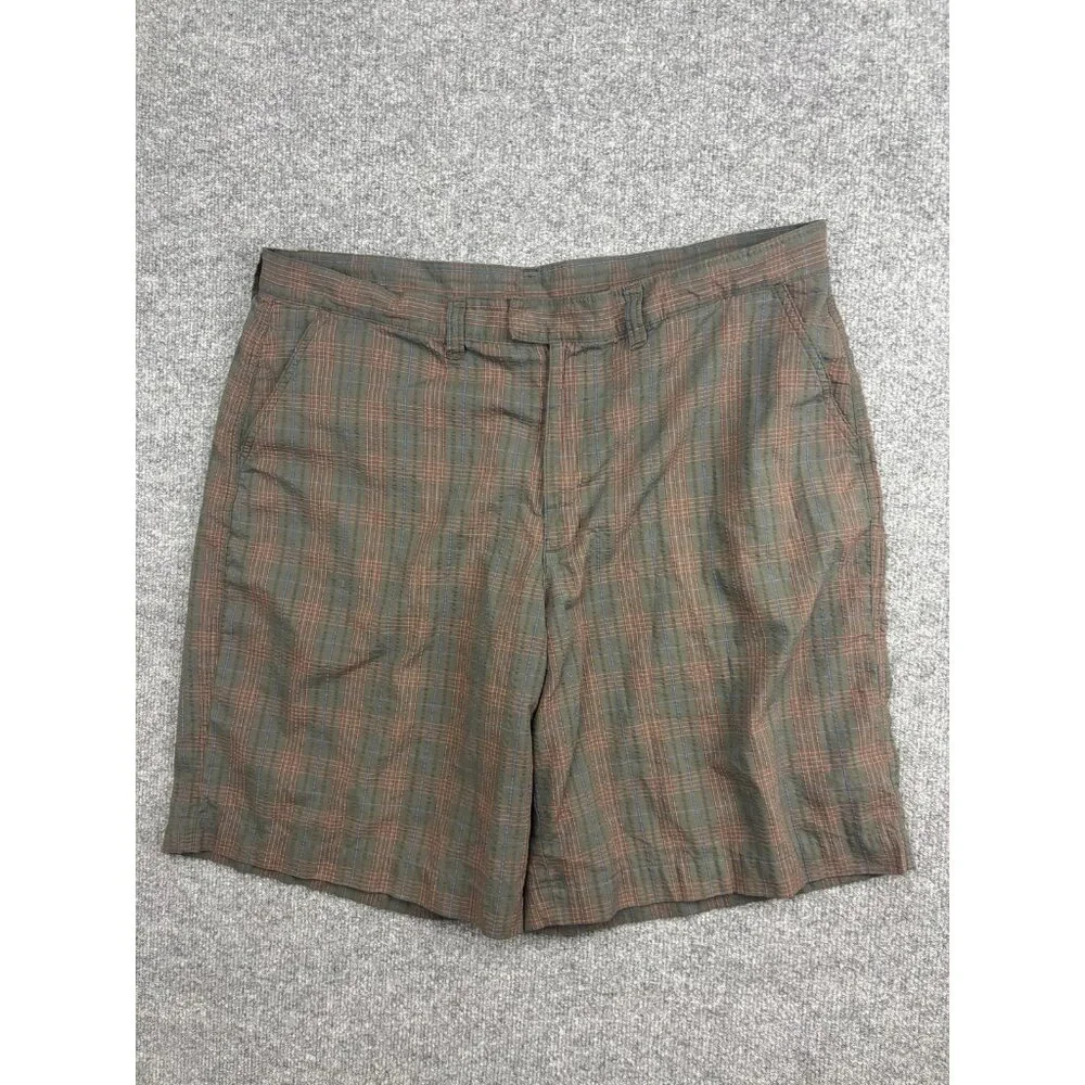 Patagonia Shorts‎ Mens 38 Green Plaid Chino Outdoor Hiking Casual Pockets Summer